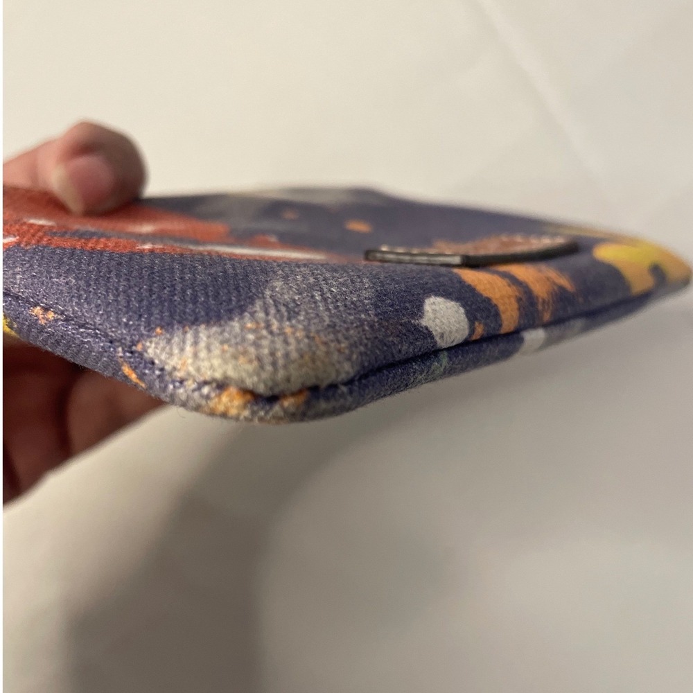 Dooney & Bourke Abstract Graffiti Canvas Coin Pouch Tassel Zip Wallet Blue Red - Picture 4 of 12